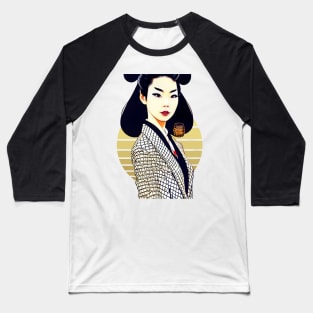 Geisha Suit Girl Baseball T-Shirt